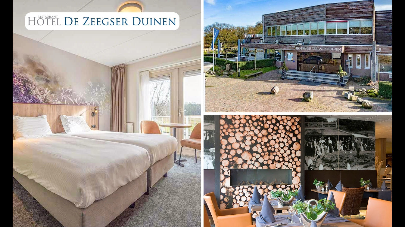 Fletcher HotelRestaurant De Zeegser Duinen, Overnachting(en) voor 2 + ontbijt + 2gangendiner