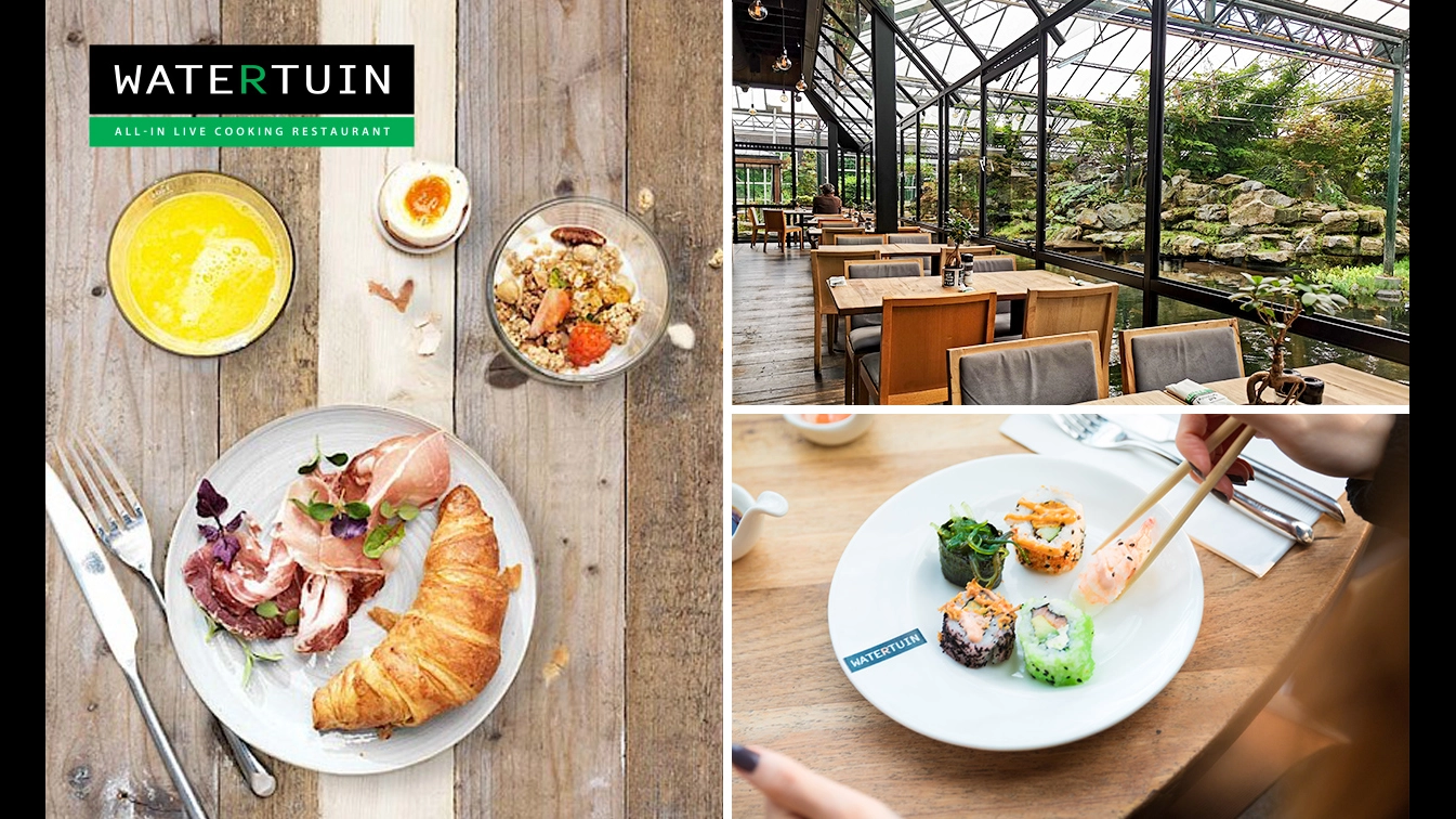 Restaurant Watertuin, AllYouCanEat lunch (3,5 uur) bij Watertuin bespaar 44 in Den Haag via